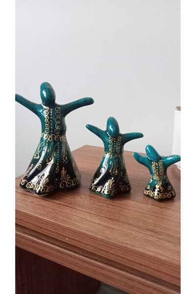 sema çini el yapı çini 3' lü semazen