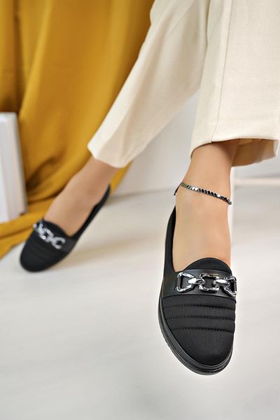 Aymood Black Classic Comfortable Mother's Shoes - Babet Model