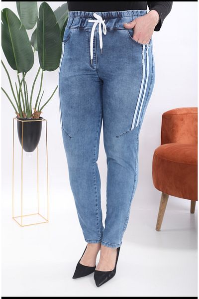 PARKDERİN Plus Size Waist Elastic Soft Texture Jeans