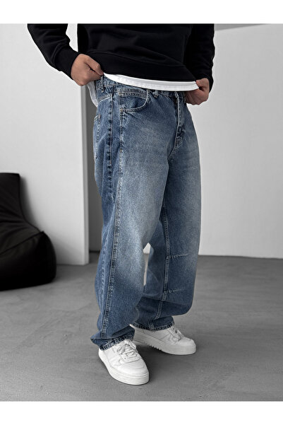 BYBASICMAN Blue Stitching Detailed Baggy Pants Ke-715/693/708