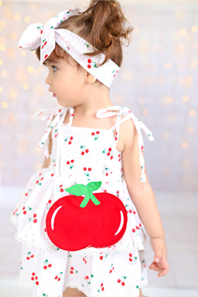 Babito Baby Παιδικό φόρεμα Cherry Concept με τσάντα και κορδέλα