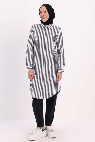 ALLDAY -Hidden Placket Shirt Tunic