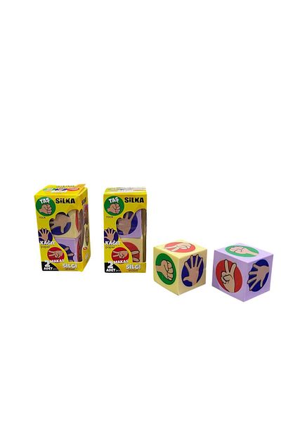 Silka Pachet de 2 gumă tematică pentru joc cu foarfece de hârtie de piatră (4 gumă)