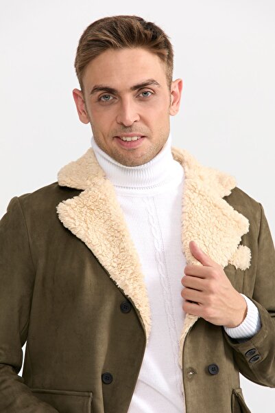 TUNAHAN ERKEK GİYİM Slimfit Kesim Gemici Model Nubuk Mont-haki