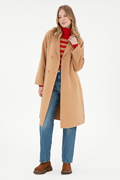 U.S. Polo Assn. Kadın Camel Kaşe Kaban 50291521-VR015