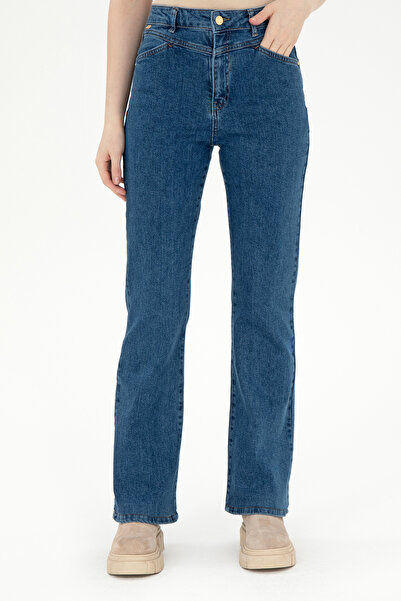 U.S. Polo Assn. Kadın Mavi Slim Flare Fit Jean Pantolon 50295426-DN0022