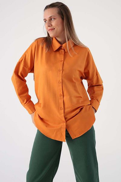 ALLDAY Soft Orange-Oversize Basic Shirt