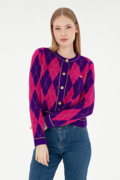 U.S. Polo Assn. Kadın Mor Triko Hırka 50293118-VR038