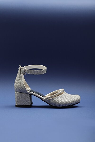 ALTUNTAŞ Girl's Stone Comfortable Sole Classic Heeled Evening Dress Shoes Gli...