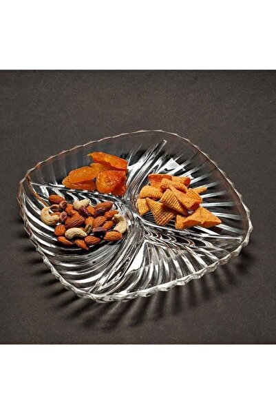 Lider MAGNESİA LİDER MAGNESİA SANTA 4 BÖLMELİ CAM TABAK BALIK SIRTI KARE SUNU...