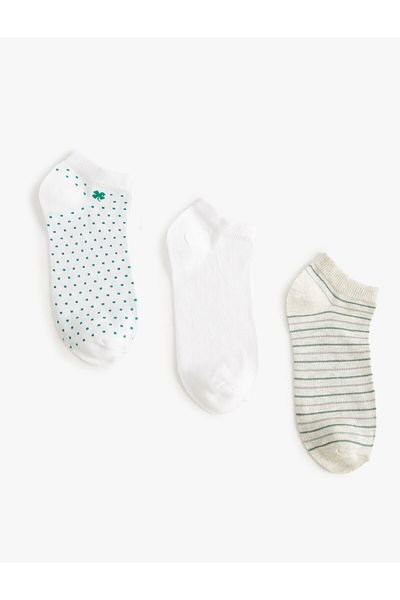 Koton Striped 3-Piece Booties Socks Set Multicolored