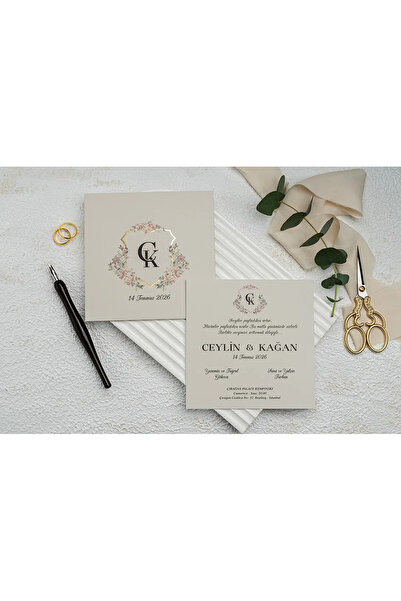 abcofis Düğün Davetiyesi Ekonom Erdem Davetiye 9289 Baskı Dahil