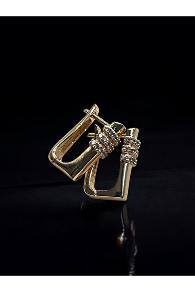 NAİFTAKIAKSESUAR Kadın 3 Sıra Zirkon Taşlı Çelik Küpe