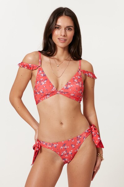 Pierre Cardin Patterned Triangle Bikini Set - Shoulder Detail and RuFFles 217359