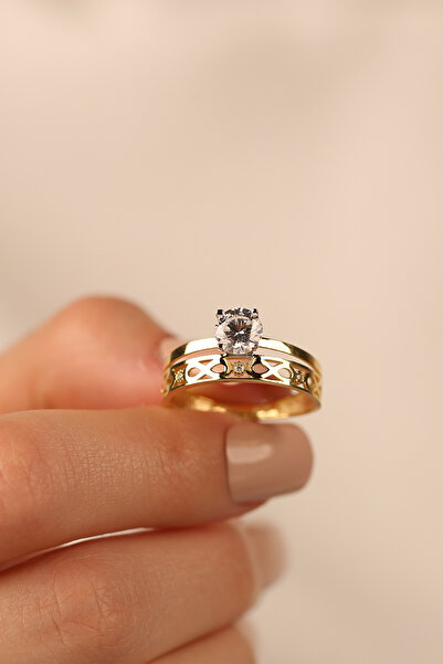 Çgk Çiğdem Gürel Kuyumculuk Sonsuzluk Twin Tektaş Alyans Altın Yüzük