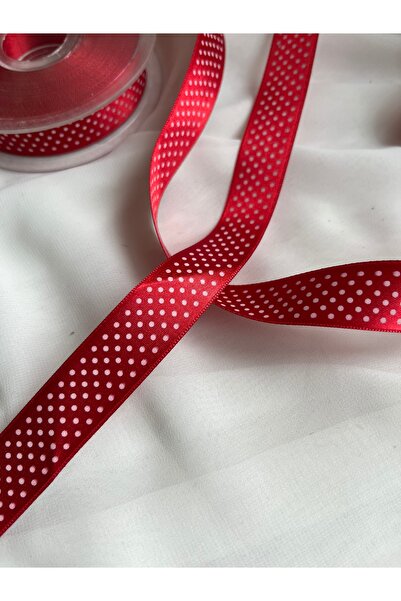 partici dükkanı Пунтикована атласна стрічка - червона та біла - 2 см ширина -...