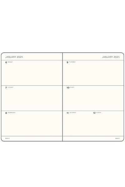 Leuchtturm1917 2025 Weekly Agenda, Medium (A5), Hard Cover, 144 Sheets, English, Ink Blue