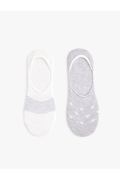 Koton Babet Socks Set of 2 Multicolored Heart-shaped