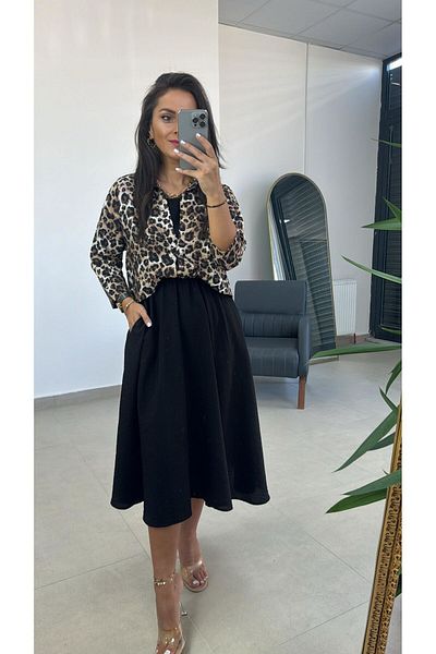 caddstore Ms Leopard πουκάμισο με λεπτομέρεια φόρεμα