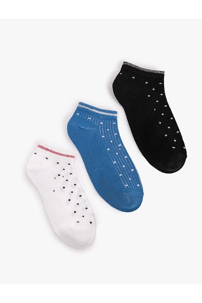 Koton Colorful Patterned 3-Piece Booties Socks Set