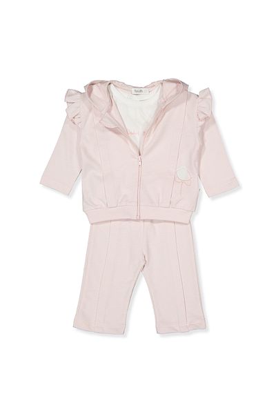 Bebetto Baby Girl/25 Hooded and Zippered 3-Piece Cardigan Set - K4774