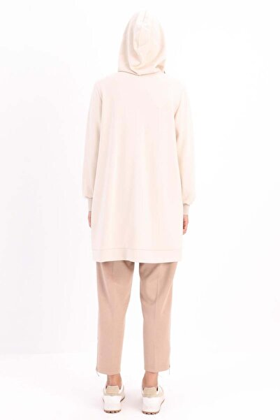 ALLDAY Light Beige-Stone Detailed Hooded Cardigan