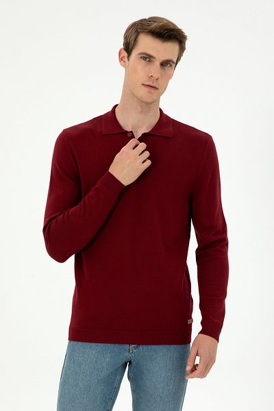 U.S. Polo Assn. Men's Burgundy Basic Sweater 50294739 -Vr014