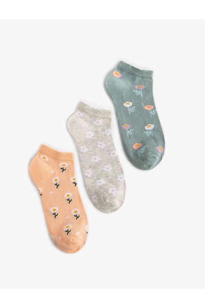 Koton Floral 3-Piece Booties Socks Set Multicolored