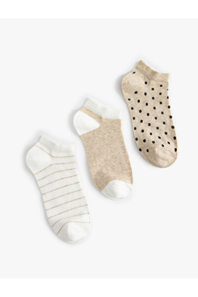 Koton Σετ 3 ριγέ Μποτάκια Κάλτσες - Πολύχρωμες