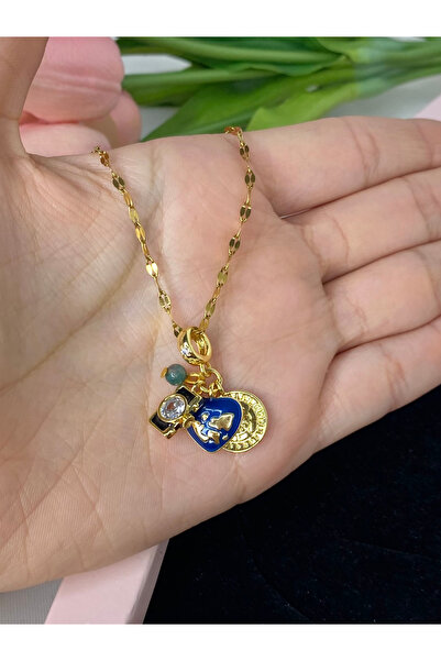 Elifsu Jewelry Manifest Kolyesi Seyahat Enerjisi - Doğal Taşlı Çelik