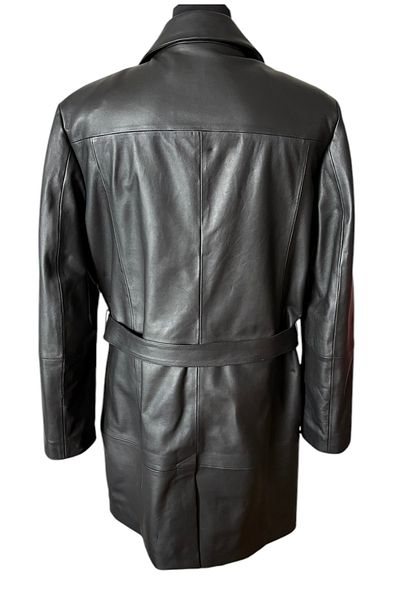 asus deri Proximo - Men's Black Genuine Leather Trench Coat