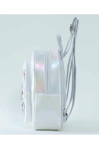 Fab N Funky Panda Backpack for Kids 5+, White Classic Style with Spacious Compartment, Durable 9" School Bag