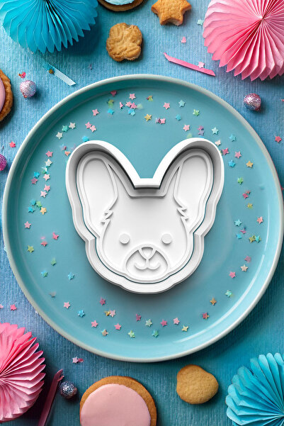 Deep Sweet قالب كوكيز البلدغ الفرنسي المبتسم، أداة تشكيل العجين