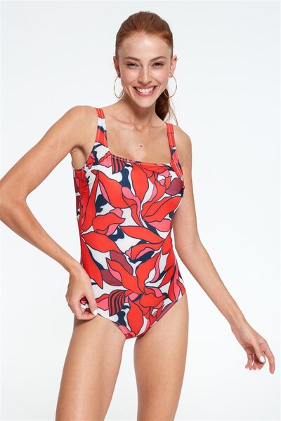 Pierre Cardin Kare Yaka Büyük Beden Mayo 217146 Desenli