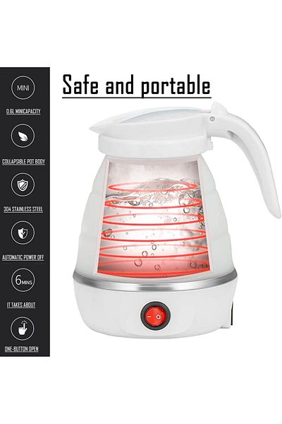 Primo Plus Travel Kettle Electric Small Foldable Portable Kettle,Silicone