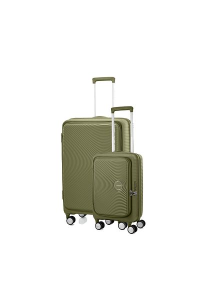 American Tourister CURIO BOOK OPENING   HARD SPINNER  2 PCS SET KHAKI GREEN