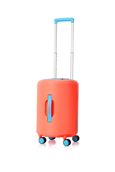American Tourister كابينة روليو الدوارة الصلبة 52 سم باللون الأزرق المرجاني