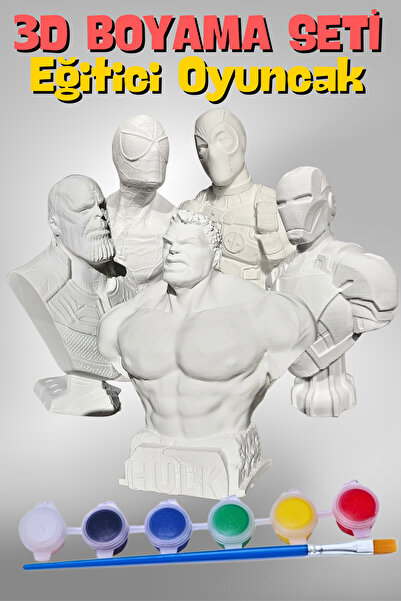 Craft3D Atölye Marvel Avengers Comics 5'li Süper Kahramanlar Taş/figür/büst B...