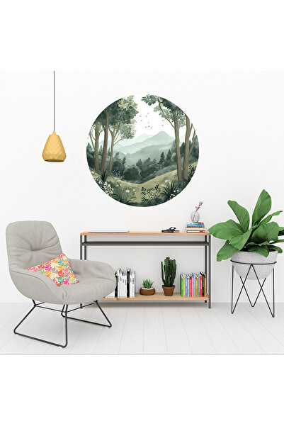 KOSS Dijital Autocolant rotund cu peisaj natural, autocolant în formă rotundă...