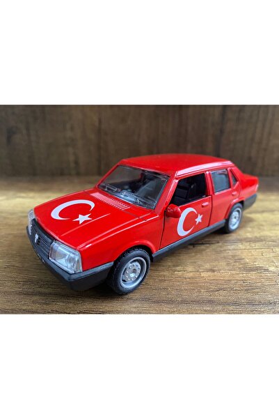 scntoys Tofaş Şahin 1/32 Ölçek Metal Araba Kırmızı Türk Bayraklı Oyuncak Tofa...