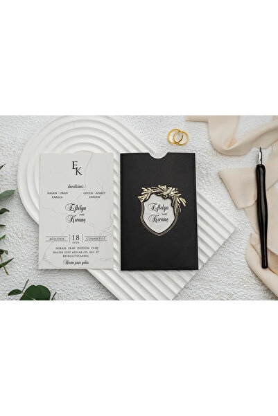 abcofis Düğün Davetiyesi Ekonom Erdem Davetiye 9295 Baskı Dahil