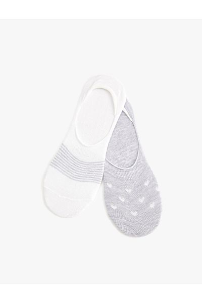 Koton Babet Socks Set of 2 Multicolored Heart-shaped