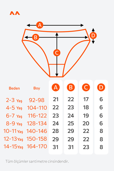 Happy Fox Pamuklu Kız Çocuk Külot 5 li Paket Likralı Fitilli Kaşkorse Garson