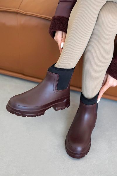 STRASWANS Carmen Plastic Waterproof Women's Boots Claret Red