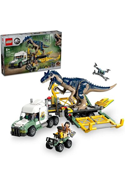 LEGO ®   مهام الديناصورات في عالم الجوراسي: لعبة شاحنة نقل الالوسوروس، فكرة ه...