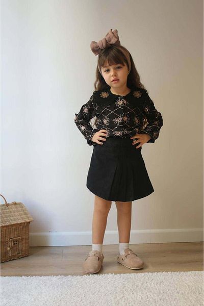 MİNİKO KİDS Girl's Shirt Collar Skirt Suit