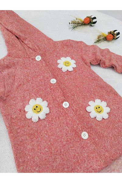 Store Daisy Embroidered Girl's Hat Cardigan
