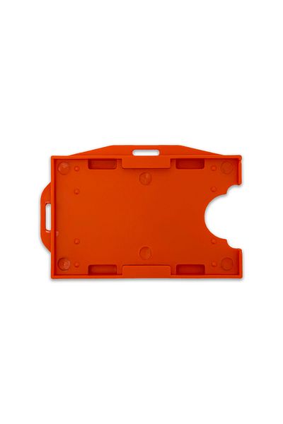 PABALAS Orange Colored Name Badge Container with Horizontal and Vertical Double Card Bowl Staff Card Case Card Protector