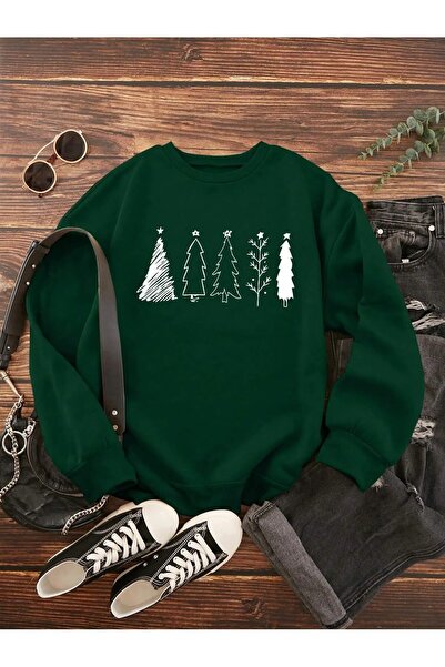 DAXİS Sportwear Company Hanorac cu guler rotund cu imprimeu de pin de Crăciun...