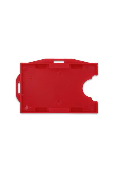 PABALAS Red Color Name Badge Container with Horizontal and Vertical Double Card Bowl Staff Card Case Card Protector